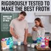 imageZulay Kitchen Powerful Double Whisk Milk Frother Handheld  Foam Maker With Stand  Whisk Drink Mixer for Coffee Mini Foamer for Latte Matcha Frappe Hot Chocolate ampamp Cappuccino Blizzard WhiteFresh Mint