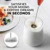 imageZulay Kitchen Powerful Double Whisk Milk Frother Handheld  Foam Maker With Stand  Whisk Drink Mixer for Coffee Mini Foamer for Latte Matcha Frappe Hot Chocolate ampamp Cappuccino Blizzard WhiteFire Red