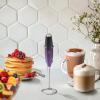 imageZulay Kitchen Powerful Double Whisk Milk Frother Handheld  Foam Maker With Stand  Whisk Drink Mixer for Coffee Mini Foamer for Latte Matcha Frappe Hot Chocolate ampamp Cappuccino Blizzard WhiteGalaxy