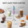 imageZulay Kitchen Powerful Double Whisk Milk Frother Handheld  Foam Maker With Stand  Whisk Drink Mixer for Coffee Mini Foamer for Latte Matcha Frappe Hot Chocolate ampamp Cappuccino Blizzard WhiteBubblegum