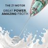 imageZulay Kitchen Powerful Double Whisk Milk Frother Handheld  Foam Maker With Stand  Whisk Drink Mixer for Coffee Mini Foamer for Latte Matcha Frappe Hot Chocolate ampamp Cappuccino Blizzard WhiteCardinal Red