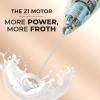 imageZulay Kitchen Powerful Double Whisk Milk Frother Handheld  Foam Maker With Stand  Whisk Drink Mixer for Coffee Mini Foamer for Latte Matcha Frappe Hot Chocolate ampamp Cappuccino Blizzard WhiteCloud