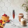 imageZulay Kitchen Powerful Double Whisk Milk Frother Handheld  Foam Maker With Stand  Whisk Drink Mixer for Coffee Mini Foamer for Latte Matcha Frappe Hot Chocolate ampamp Cappuccino Blizzard WhiteFire Red