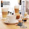 imageZulay Kitchen Powerful Double Whisk Milk Frother Handheld  Foam Maker With Stand  Whisk Drink Mixer for Coffee Mini Foamer for Latte Matcha Frappe Hot Chocolate ampamp Cappuccino Blizzard WhiteBright Silver
