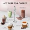 imageZulay Kitchen Powerful Double Whisk Milk Frother Handheld  Foam Maker With Stand  Whisk Drink Mixer for Coffee Mini Foamer for Latte Matcha Frappe Hot Chocolate ampamp Cappuccino Blizzard WhiteMarble