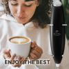 imageZulay Kitchen Powerful Double Whisk Milk Frother Handheld  Foam Maker With Stand  Whisk Drink Mixer for Coffee Mini Foamer for Latte Matcha Frappe Hot Chocolate ampamp Cappuccino Blizzard WhiteMetallic Black