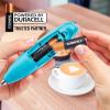 imageZulay Kitchen Powerful Double Whisk Milk Frother Handheld  Foam Maker With Stand  Whisk Drink Mixer for Coffee Mini Foamer for Latte Matcha Frappe Hot Chocolate ampamp Cappuccino Blizzard WhiteBlue Teal
