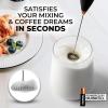 imageZulay Kitchen Powerful Double Whisk Milk Frother Handheld  Foam Maker With Stand  Whisk Drink Mixer for Coffee Mini Foamer for Latte Matcha Frappe Hot Chocolate ampamp Cappuccino Blizzard WhiteBlack  Copper