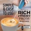 imageZulay Kitchen Powerful Double Whisk Milk Frother Handheld  Foam Maker With Stand  Whisk Drink Mixer for Coffee Mini Foamer for Latte Matcha Frappe Hot Chocolate ampamp Cappuccino Blizzard WhiteMetallic Ice Blue