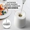 imageZulay Kitchen Powerful Double Whisk Milk Frother Handheld  Foam Maker With Stand  Whisk Drink Mixer for Coffee Mini Foamer for Latte Matcha Frappe Hot Chocolate ampamp Cappuccino Blizzard WhiteExec Gray  Black