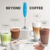 imageZulay Kitchen Powerful Double Whisk Milk Frother Handheld  Foam Maker With Stand  Whisk Drink Mixer for Coffee Mini Foamer for Latte Matcha Frappe Hot Chocolate ampamp Cappuccino Blizzard WhiteBlue Teal