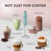 imageZulay Kitchen Powerful Double Whisk Milk Frother Handheld  Foam Maker With Stand  Whisk Drink Mixer for Coffee Mini Foamer for Latte Matcha Frappe Hot Chocolate ampamp Cappuccino Blizzard WhiteFresh Mint