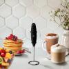 imageZulay Kitchen Powerful Double Whisk Milk Frother Handheld  Foam Maker With Stand  Whisk Drink Mixer for Coffee Mini Foamer for Latte Matcha Frappe Hot Chocolate ampamp Cappuccino Blizzard WhiteBlack Exec Series