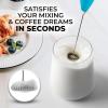 imageZulay Kitchen Powerful Double Whisk Milk Frother Handheld  Foam Maker With Stand  Whisk Drink Mixer for Coffee Mini Foamer for Latte Matcha Frappe Hot Chocolate ampamp Cappuccino Blizzard WhiteBlue Teal