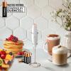 imageZulay Kitchen Powerful Double Whisk Milk Frother Handheld  Foam Maker With Stand  Whisk Drink Mixer for Coffee Mini Foamer for Latte Matcha Frappe Hot Chocolate ampamp Cappuccino Blizzard WhiteExec White  Rose Gold