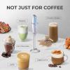 imageZulay Kitchen Powerful Double Whisk Milk Frother Handheld  Foam Maker With Stand  Whisk Drink Mixer for Coffee Mini Foamer for Latte Matcha Frappe Hot Chocolate ampamp Cappuccino Blizzard WhiteCloud
