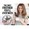 imageZulay Kitchen Powerful Double Whisk Milk Frother Handheld  Foam Maker With Stand  Whisk Drink Mixer for Coffee Mini Foamer for Latte Matcha Frappe Hot Chocolate ampamp Cappuccino Blizzard WhiteUnicorn Black
