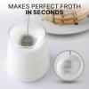 imageZulay Kitchen Powerful Double Whisk Milk Frother Handheld  Foam Maker With Stand  Whisk Drink Mixer for Coffee Mini Foamer for Latte Matcha Frappe Hot Chocolate ampamp Cappuccino Blizzard WhiteMidnight Black