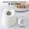 imageZulay Kitchen Powerful Double Whisk Milk Frother Handheld  Foam Maker With Stand  Whisk Drink Mixer for Coffee Mini Foamer for Latte Matcha Frappe Hot Chocolate ampamp Cappuccino Blizzard WhiteCotton Candy