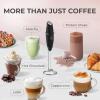 imageZulay Kitchen Powerful Double Whisk Milk Frother Handheld  Foam Maker With Stand  Whisk Drink Mixer for Coffee Mini Foamer for Latte Matcha Frappe Hot Chocolate ampamp Cappuccino Blizzard WhiteMidnight Black