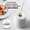imageZulay Kitchen Powerful Double Whisk Milk Frother Handheld  Foam Maker With Stand  Whisk Drink Mixer for Coffee Mini Foamer for Latte Matcha Frappe Hot Chocolate ampamp Cappuccino Blizzard WhiteBlizzard White