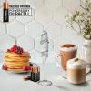 imageZulay Kitchen Powerful Double Whisk Milk Frother Handheld  Foam Maker With Stand  Whisk Drink Mixer for Coffee Mini Foamer for Latte Matcha Frappe Hot Chocolate ampamp Cappuccino Blizzard WhiteCrystal Quartz