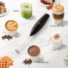 imageZulay Kitchen Powerful Double Whisk Milk Frother Handheld  Foam Maker With Stand  Whisk Drink Mixer for Coffee Mini Foamer for Latte Matcha Frappe Hot Chocolate ampamp Cappuccino Blizzard WhiteBlack Exec Series