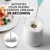imageZulay Kitchen Powerful Double Whisk Milk Frother Handheld  Foam Maker With Stand  Whisk Drink Mixer for Coffee Mini Foamer for Latte Matcha Frappe Hot Chocolate ampamp Cappuccino Blizzard WhiteFresh Mint