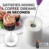 imageZulay Kitchen Powerful Double Whisk Milk Frother Handheld  Foam Maker With Stand  Whisk Drink Mixer for Coffee Mini Foamer for Latte Matcha Frappe Hot Chocolate ampamp Cappuccino Blizzard WhiteFirework