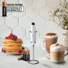 imageZulay Kitchen Powerful Double Whisk Milk Frother Handheld  Foam Maker With Stand  Whisk Drink Mixer for Coffee Mini Foamer for Latte Matcha Frappe Hot Chocolate ampamp Cappuccino Blizzard WhiteWhite  Black
