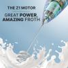 imageZulay Kitchen Powerful Double Whisk Milk Frother Handheld  Foam Maker With Stand  Whisk Drink Mixer for Coffee Mini Foamer for Latte Matcha Frappe Hot Chocolate ampamp Cappuccino Blizzard WhiteGalaxy