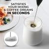 imageZulay Kitchen Powerful Double Whisk Milk Frother Handheld  Foam Maker With Stand  Whisk Drink Mixer for Coffee Mini Foamer for Latte Matcha Frappe Hot Chocolate ampamp Cappuccino Blizzard WhiteBlack Exec Series