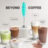 imageZulay Kitchen Powerful Double Whisk Milk Frother Handheld  Foam Maker With Stand  Whisk Drink Mixer for Coffee Mini Foamer for Latte Matcha Frappe Hot Chocolate ampamp Cappuccino Blizzard WhiteCaribbean Aqua