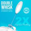 imageZulay Kitchen Powerful Double Whisk Milk Frother Handheld  Foam Maker With Stand  Whisk Drink Mixer for Coffee Mini Foamer for Latte Matcha Frappe Hot Chocolate ampamp Cappuccino Blizzard WhiteBlizzard White