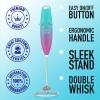 imageZulay Kitchen Powerful Double Whisk Milk Frother Handheld  Foam Maker With Stand  Whisk Drink Mixer for Coffee Mini Foamer for Latte Matcha Frappe Hot Chocolate ampamp Cappuccino Blizzard WhiteBubblegum