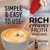 imageZulay Kitchen Powerful Double Whisk Milk Frother Handheld  Foam Maker With Stand  Whisk Drink Mixer for Coffee Mini Foamer for Latte Matcha Frappe Hot Chocolate ampamp Cappuccino Blizzard WhiteCardinal Red
