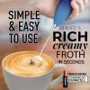 imageZulay Kitchen Powerful Double Whisk Milk Frother Handheld  Foam Maker With Stand  Whisk Drink Mixer for Coffee Mini Foamer for Latte Matcha Frappe Hot Chocolate ampamp Cappuccino Blizzard WhiteDeep Sea