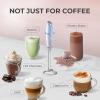 imageZulay Kitchen Powerful Double Whisk Milk Frother Handheld  Foam Maker With Stand  Whisk Drink Mixer for Coffee Mini Foamer for Latte Matcha Frappe Hot Chocolate ampamp Cappuccino Blizzard WhiteCloud