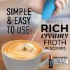 imageZulay Kitchen Powerful Double Whisk Milk Frother Handheld  Foam Maker With Stand  Whisk Drink Mixer for Coffee Mini Foamer for Latte Matcha Frappe Hot Chocolate ampamp Cappuccino Blizzard WhiteBlue Teal