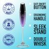 imageZulay Kitchen Powerful Double Whisk Milk Frother Handheld  Foam Maker With Stand  Whisk Drink Mixer for Coffee Mini Foamer for Latte Matcha Frappe Hot Chocolate ampamp Cappuccino Blizzard WhiteGalaxy