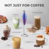 imageZulay Kitchen Powerful Double Whisk Milk Frother Handheld  Foam Maker With Stand  Whisk Drink Mixer for Coffee Mini Foamer for Latte Matcha Frappe Hot Chocolate ampamp Cappuccino Blizzard WhiteFirework