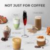 imageZulay Kitchen Powerful Double Whisk Milk Frother Handheld  Foam Maker With Stand  Whisk Drink Mixer for Coffee Mini Foamer for Latte Matcha Frappe Hot Chocolate ampamp Cappuccino Blizzard WhiteFire Red