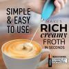 imageZulay Kitchen Powerful Double Whisk Milk Frother Handheld  Foam Maker With Stand  Whisk Drink Mixer for Coffee Mini Foamer for Latte Matcha Frappe Hot Chocolate ampamp Cappuccino Blizzard WhiteMarine