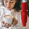 imageZulay Kitchen Powerful Double Whisk Milk Frother Handheld  Foam Maker With Stand  Whisk Drink Mixer for Coffee Mini Foamer for Latte Matcha Frappe Hot Chocolate ampamp Cappuccino Blizzard WhiteCardinal Red