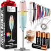 imageZulay Kitchen Powerful Double Whisk Milk Frother Handheld  Foam Maker With Stand  Whisk Drink Mixer for Coffee Mini Foamer for Latte Matcha Frappe Hot Chocolate ampamp Cappuccino Blizzard WhiteCupcake
