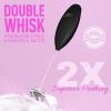 imageZulay Kitchen Powerful Double Whisk Milk Frother Handheld  Foam Maker With Stand  Whisk Drink Mixer for Coffee Mini Foamer for Latte Matcha Frappe Hot Chocolate ampamp Cappuccino Blizzard WhiteBlack Exec Series