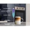 imageZulay Kitchen Powerful Double Whisk Milk Frother Handheld  Foam Maker With Stand  Whisk Drink Mixer for Coffee Mini Foamer for Latte Matcha Frappe Hot Chocolate ampamp Cappuccino Blizzard WhiteAurora Lights