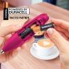 imageZulay Kitchen Powerful Double Whisk Milk Frother Handheld  Foam Maker With Stand  Whisk Drink Mixer for Coffee Mini Foamer for Latte Matcha Frappe Hot Chocolate ampamp Cappuccino Blizzard WhitePink  Gold