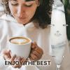 imageZulay Kitchen Powerful Double Whisk Milk Frother Handheld  Foam Maker With Stand  Whisk Drink Mixer for Coffee Mini Foamer for Latte Matcha Frappe Hot Chocolate ampamp Cappuccino Blizzard WhiteCrystal Quartz