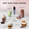 imageZulay Kitchen Powerful Double Whisk Milk Frother Handheld  Foam Maker With Stand  Whisk Drink Mixer for Coffee Mini Foamer for Latte Matcha Frappe Hot Chocolate ampamp Cappuccino Blizzard WhiteStorm Blend